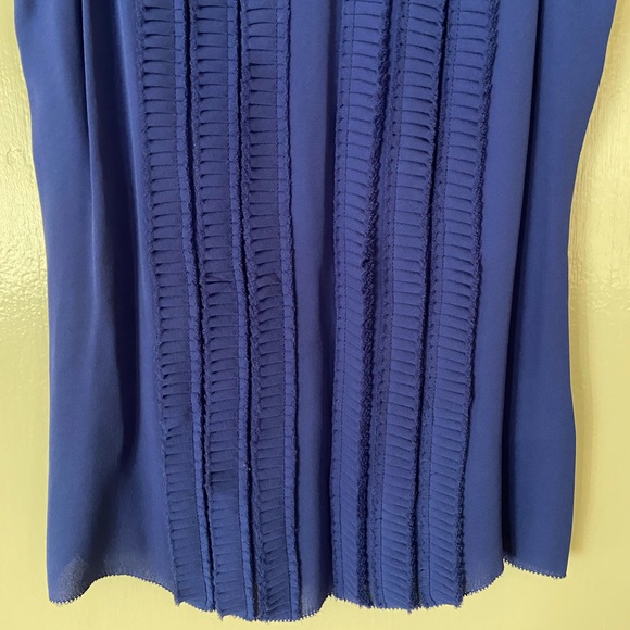 Tory Burch Blue Silk Ruffle Blouse - Picture 4 of 5